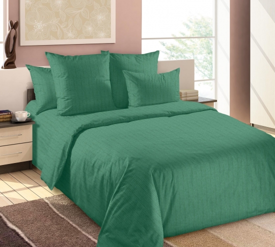 Простыня на резинке из перкали "Аурелия комп. (Эффект комп 5) зел" Текс-Дизайн 140х200х25